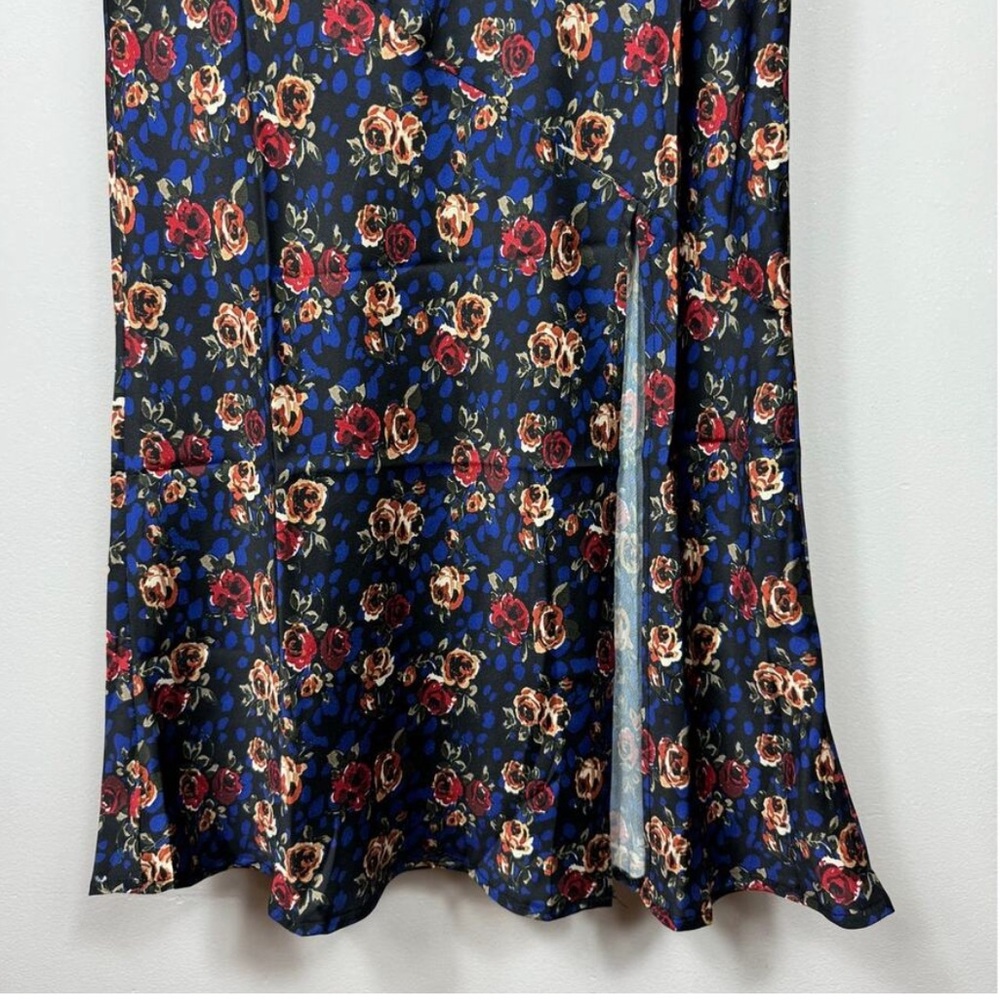 Lioness Summer Thing Ankle Midi Floral Skirt, Blue/Red, Size XS, NWT - Picture 9 of 12